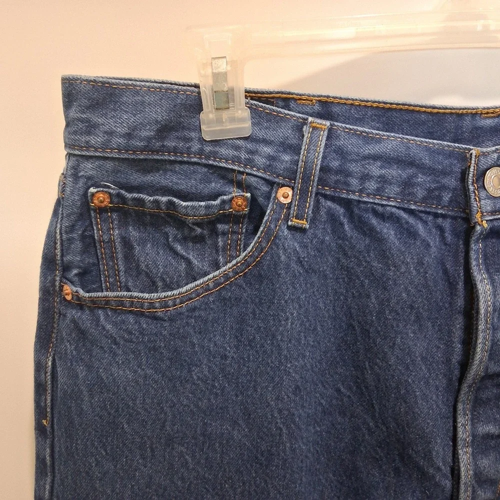 Levis 501 0000 Mens 40x32 Original Rigid Straight Fit Denim Jeans Dark Wash 2010
